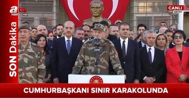 Cumhurbaşkanı Erdoğan, Hatay’da sınır karakolunda askerlere hitap etti