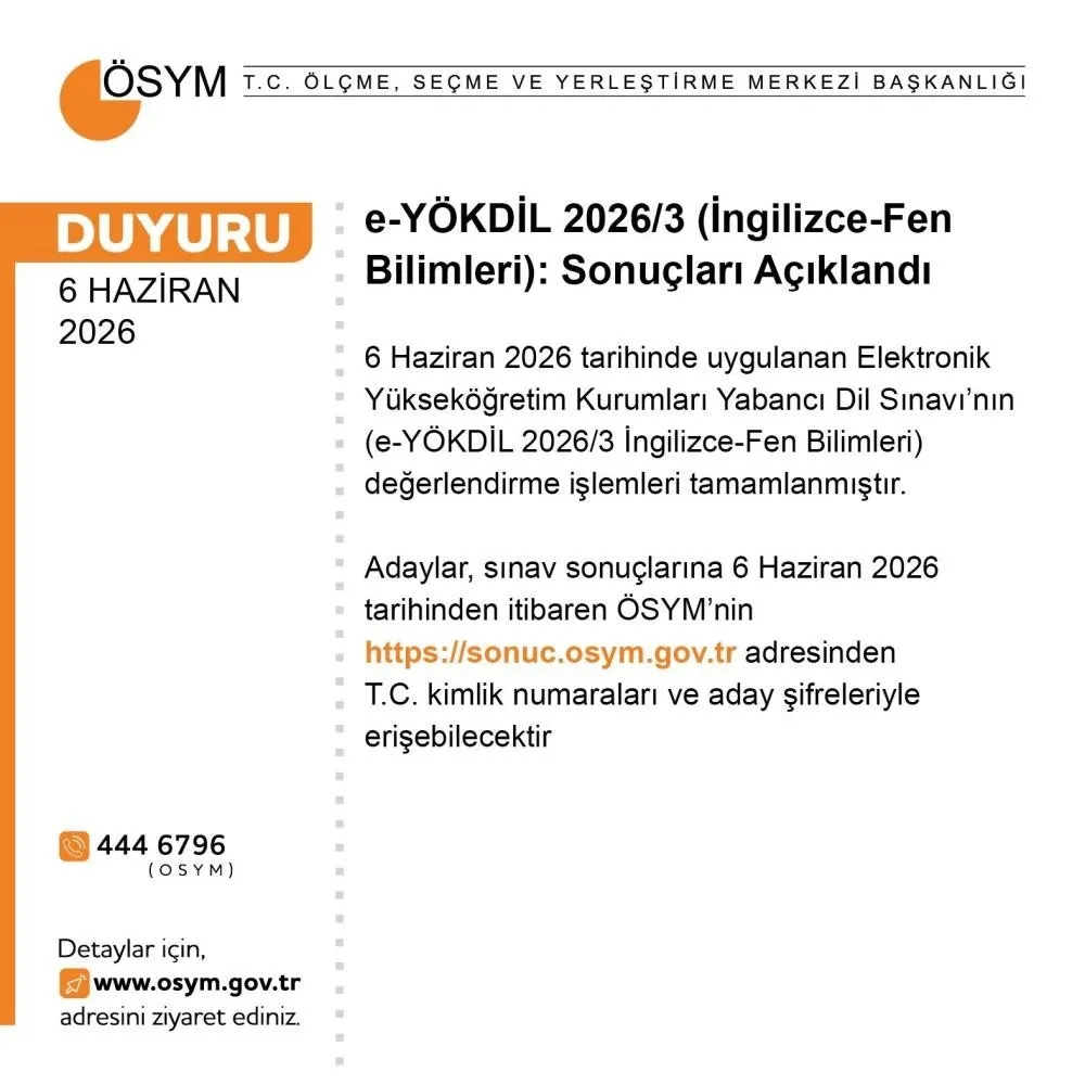 osym-e-yokdil-20263-ingilizce-fen-bilimleri-sinav-sonuclarini-acikladi-1780761093029.jpeg ÖSYM e-YÖKDİL 2026/3 İngilizce-Fen Bilimleri sınav sonuçlarını açıkladı: Sonuç sorgulama ekranı erişime açıldı-2