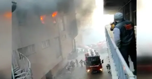 İstanbul Bayrampaşa'da ayakkabı imalathanesinde yangın