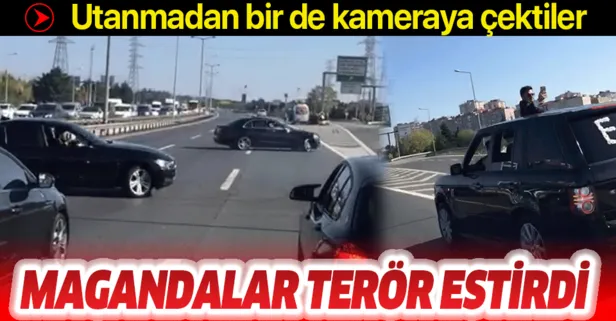 İstanbul Ataşehir TEM Otoyolu’nu trafiğe kapatıp drift yapan magandalar kamerada