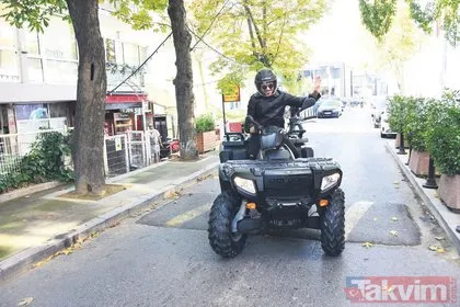 Ünlü sanatçı Emre Altuğ ATV motorla İstanbul sokaklarında gezdi! Görenler şaştı kaldı...