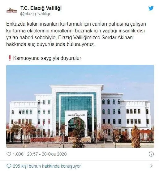 elazig-valiligi-serdar-akinan-hakkinda-suc-duyurusunda-bulundu-1580075125471.jpeg Elazığ Valiliği Serdar Akinan hakkında suç duyurusunda bulundu!-1