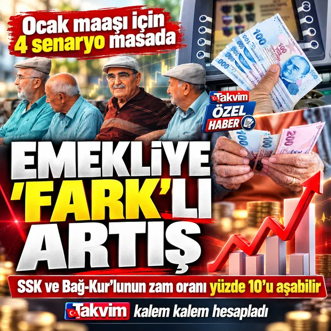 Emeklinin ocak maaşı için 4 senaryo! SSK ve Bağ-Kurlunun zam oranı yüzde 10’u aşabilir: TAKVİM kalem kalem hesapladı