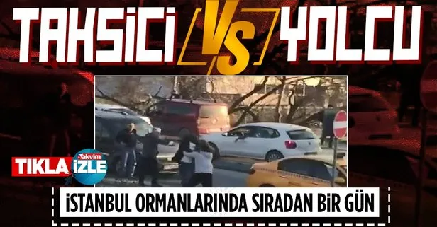 İstanbul’da taksici ile yolcu yumruk yumruğa birbirine girdi! Boks maçı gibi kavga kamerada