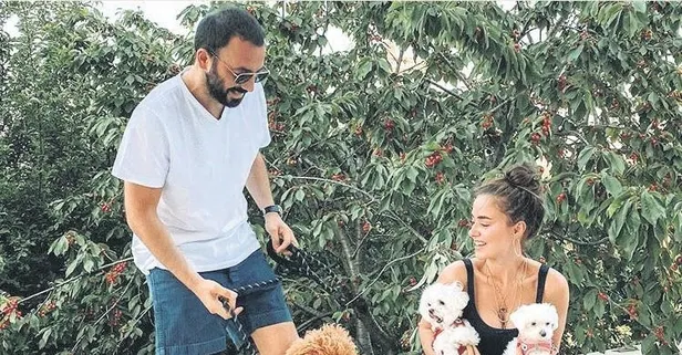 Bensu Soral eşi Hakan Baş ve üç köpeğiyle böyle poz verdi