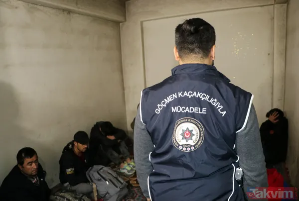 Van'da metruk binada Afganistan uyruklu 13 göçmen yakalandı - 4