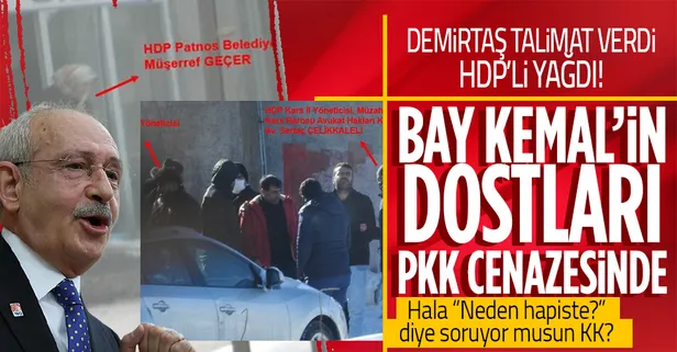 HDP'li isimler yine PKK cenazesinde! Kılıçdaroğlu'nun 'neden hapiste' dediği Demirtaş talimat verdi terörist cenazesine HDP'li yağdı!