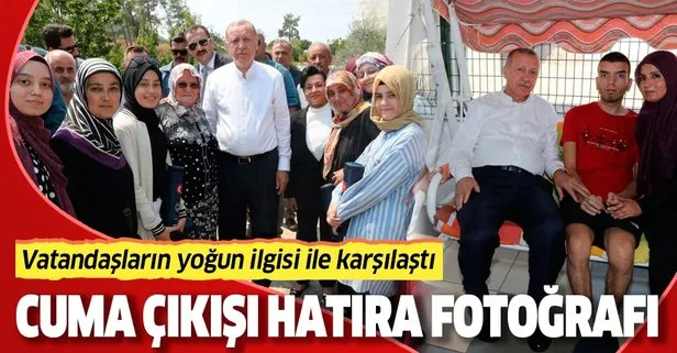 Başkan Erdoğan cuma namazı çıkışı vatandaşlarla hatıra fotoğrafı çektirdi