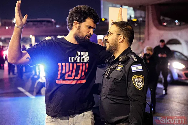 Tel Aviv yangın yeri! Katil Netanyahu karşıtı İsrailliler sokakları ateşe verdi - 16