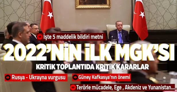 Başkan Erdoğan liderliğindeki 2022’nin ilk MGK’sı sona erdi