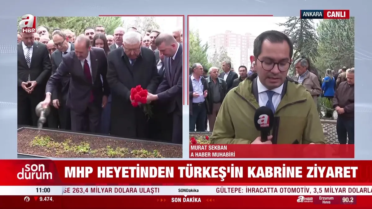 MHP heyetinden Türkeş'in kabrine ziyaret!
