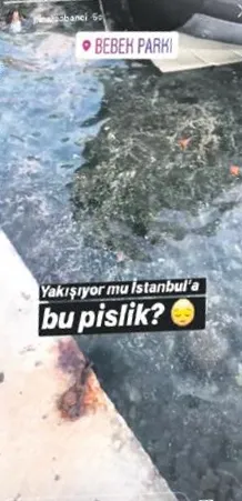 Pınar Sabancı, Bebek sahilinin kirliliği karşısında isyan etti-1