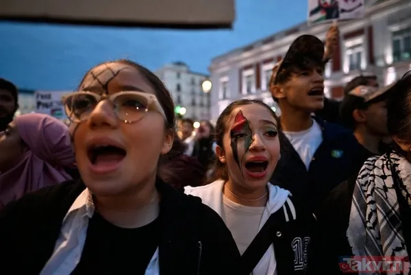 Dünya 'Katil İsrail' diyor! Orta Doğu'dan Asya'ya Avrupa'dan ABD'ye milyonlarca kişiden Filistin'e destek - 21