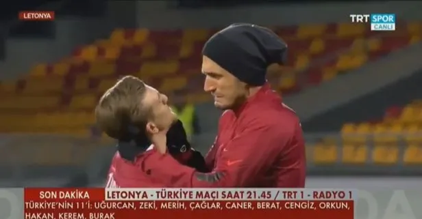 Letonya-Türkiye maçı öncesi Yusuf Yazıcı ve Rıdvan Yılmaz arasında gülümseten anlar