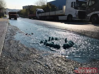 İstanbul’da korkutan görüntü! Mavi su rögardan fışkırdı