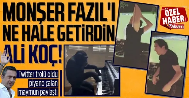 SON DAKİKA: Fenerbahçe’nin kötü gidişatı Fazıl Say’ı çıldırttı! Piyano çalan maymun videosu paylaştı