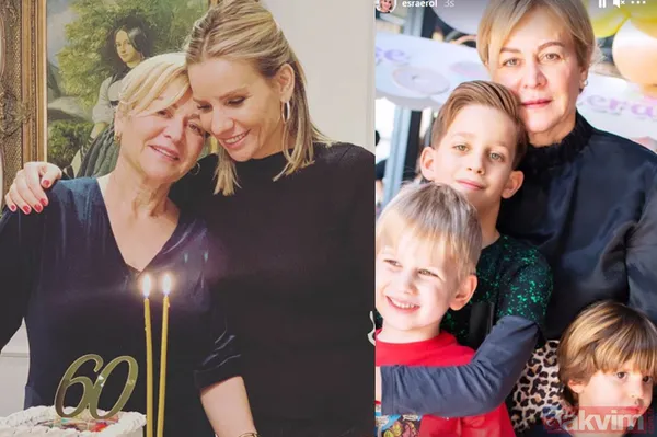 Esra Erol 'bu yıl öpmeye yanında olmaya korkuyorum' dedi annesini yeni yaşını kutladı! Esra Erol'un büyük oğlu aynı anneannesi... - 3