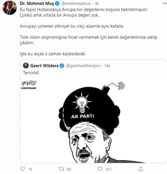 AK Parti'den Geert Wilders'ın paylaşımına tepki-5