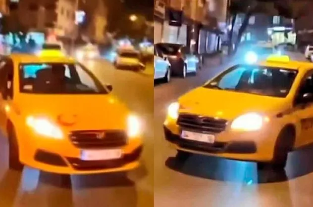 Eyüpsultan'da drift yapan taksici kamerada! Sürücü yakalandı ehliyetine 2 ay süreyle el konuldu