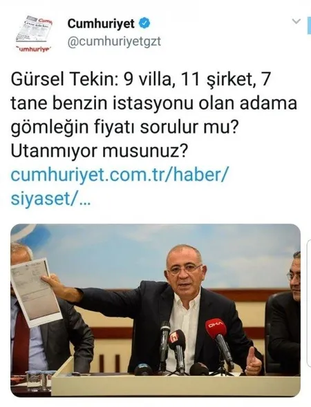 Gürsel Tekin, 'gömlek' açıklamasıyla Cumhuriyet'i de ikna edemedi-1