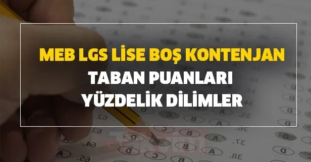 2020 Meb Lgs Lise Bos Kontenjan Ve Taban Puanlari Yuzdelik Dilimler E Okul Meb Gov Tr E Okul Lise Bos Kontenjanlar Takvim