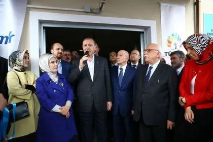 Cumhurbaşkanı Erdoğan, eşinin adını taşıyan yurdun açılışını yaptı