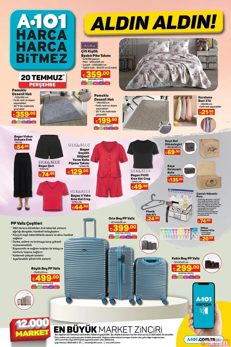 Sabah saat 09:00’a hazır olun! Peş peşe anons geçildi! A101 bedava gibi dağıtacak! Kapıda kuyruk olacak! Çeyizlik ürünler: Kiwi marka ev eşyası...