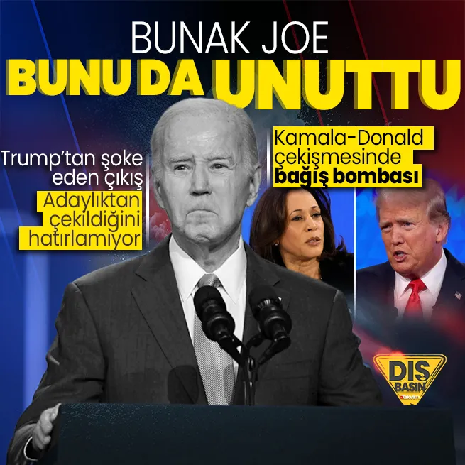 Biden adaylıktan çekildiğini hatırlamıyor! Trump’tan bomba çıkış: Kamala Harris detayı şoke etti