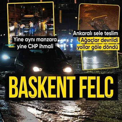 Ankara'yı sel bastı! Arabalar sürüklendi