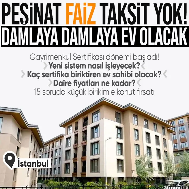 Gayrimenkul Sertifikası dönemi başladı! Evlerin fiyatı ne kadar olacak? Sertifika fiyatı ne kadar? Peşinat, faiz ve taksit yok