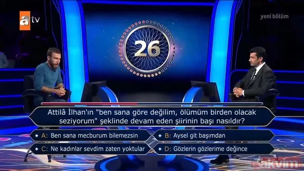 atv'de Kenan İmirzalıoğlu'nun sunduğu Kim Milyoner Olmak İster'de dikkat çeken Mustafa Kemal Atatürk sorusu - 39