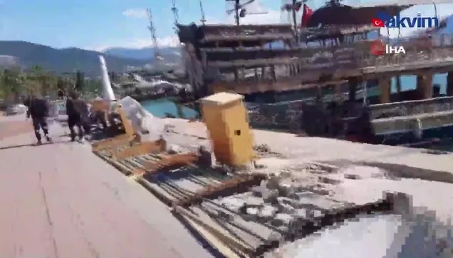 Alanya'da teknecilerin 'çöken iskele' isyanı