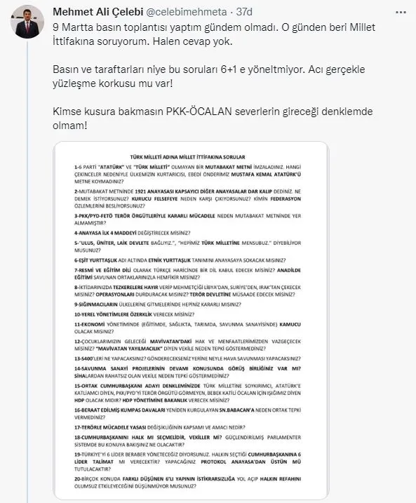 Mehmet Ali Çelebi'den 6'lı masaya yeni salvo: PKK-ÖCALAN severlerin gireceği denklemde olmam-3