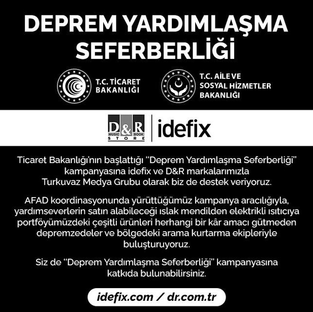 D&R ve İdefix'ten deprem yardımlaşma seferberliği-1