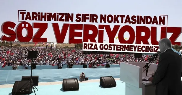 SON DAKİKA: Başkan Recep Tayyip Erdoğan Malazgirt’ten seslendi: Söz veriyoruz yolumuzun kesilmesine rıza göstermeyeceğiz