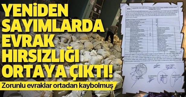 İstanbul’da 3 sandığa ait torbada da oyların yeniden sayımında olması gereken zorunlu evraklar kaybolmuş!