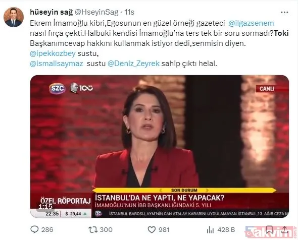 Ekrem İmamoğlu'ndan canlı yayında skandal! Senem Ilgaz'ı canlı yayında azarladı... Tepki yağdı Enver Aysever'den olay sözler - 13