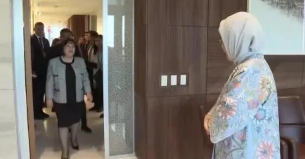 Emine Erdoğan Azerbaycan Milli Meclis Başkanı Gafarova ile görüştü