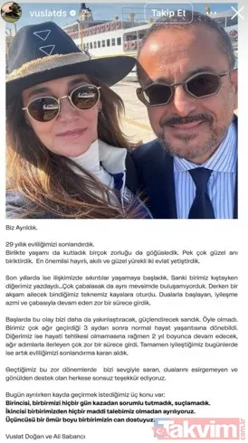 29 yıllık evlilik sona erdi! Vuslat Doğan ve Ali Sabancı boşanmayı fotoğrafla duyurdu! "Kazadan sorumlu tutmadık..." - 3