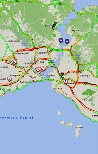 Son dakika: İstanbul'da yağış nedeniyle trafik yoğunluğu oluştu! İstanbul anlık yol durumu