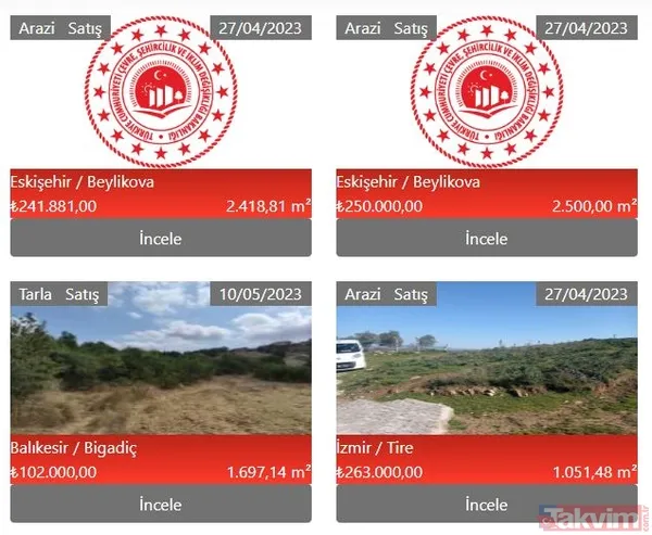 Prefabrik ev, bahçe, çiftlik hayali kurana müjde! Milli Emlak satılık arazi ilanlarını duyurdu! 13 bin TL'ye İzmir Tire'de satılık arsa! - 19