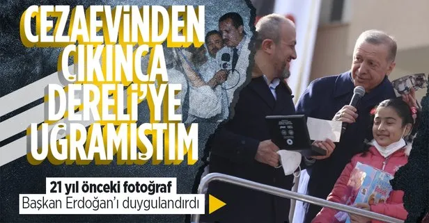 Başkan Erdoğan’ı duygulandıran sürpriz! 21 yıl önce Dereli ziyaretinde çekilen fotoğrafları gösterdi
