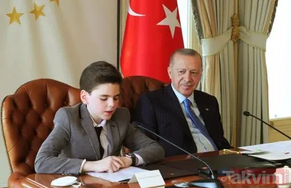 Başkan Recep Tayyip Erdoğan Vahdettin Köşkü’nde çocukları kabul etti