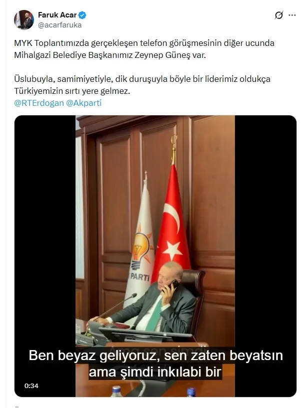Başkan Erdoğan'dan Zeynep Güneş'e destek telefonu-2