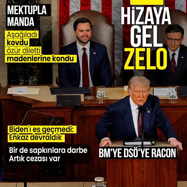Trump’tan Kongre’de bomba üstüne bomba! Zelenskiy özür diledi dedi | BM’ye DSÖ’ye racon sapkınlara ceza