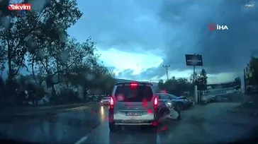 Orhangazi’de ters şerit kazası kamerada!