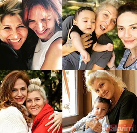 Fahriye Evcen'den sonra Hazal Kaya'dan da sürpriz geldi! İşte ünlüler, anneleri ve çocukları... - 17