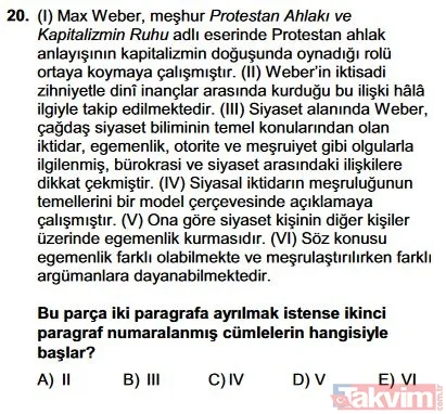 2019 YKS TYT soruları ve cevapları burada! Türkçe, Sosyal Bilimler, Matematik, Fen Bilimleri cevap anahtarı - 22