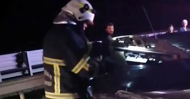 Kırıkkale’de kontrolden çıkan otomobil metrelerce savrularak önünde seyreden araca çarptı! 2 Yaralı