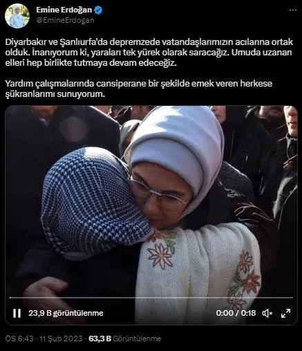 emine-erdogandan-yaralari-tek-yurek-olarak-saracagiz-paylasimi-1676132544317.jpeg Emine Erdoğan'dan "Yaraları tek yürek olarak saracağız" paylaşımı-1